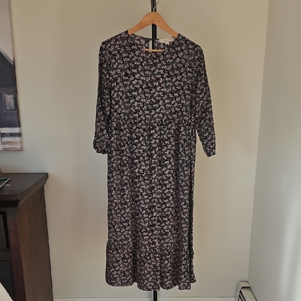 Loft Floral Black Women's Dress